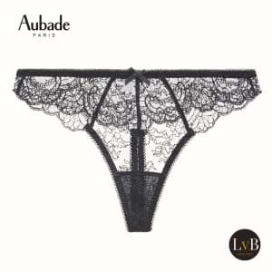 Aubade Danse des Sens string in zwart – elegante kanten string met verfijnde details, luxe damesondergoed van Aubade
