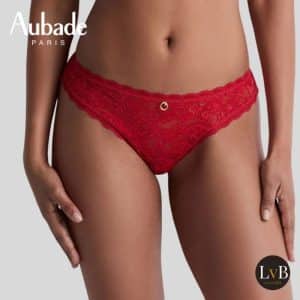 Aubade Rosessence string van kant in Gala Red