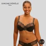 Simone Perele Delice full cup bh Moonlight zwart grijs op model ondersteunende bh dames