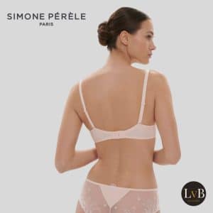 Simone Perele Delice plunge bh achterkant poeder blush verstelbare bandjes