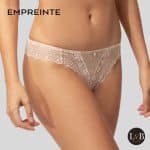 Detail van Empreinte Cassiopee string Creamy Beige met luxe kant