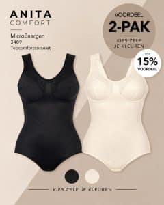 Anita Comfort MicroEnergen Topcomfortcorselet 3409 voordeel 2-pak in zwart en champagne