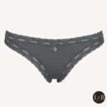 Like it! Kim dames string in Dark Grey met kanten afwerking